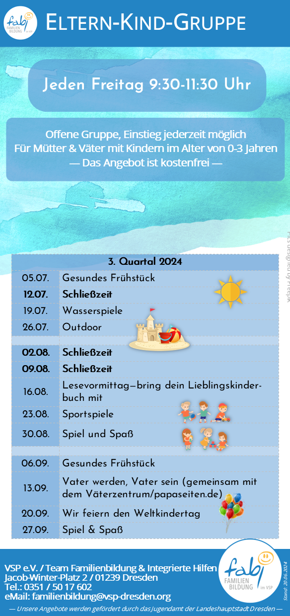 Flyer - Eltern-Kind-Gruppe in Dresden