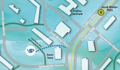 Lageplan der Beratungsstelle in Prohlis